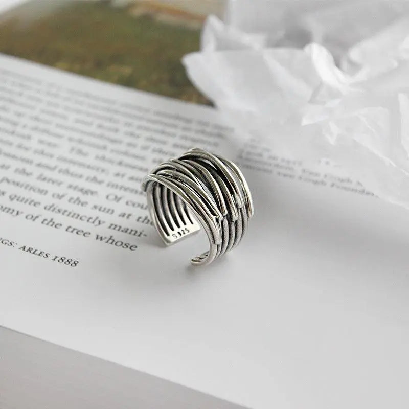 Adjustable Silver Layer Ring
