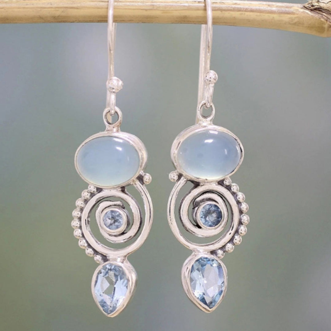 Lustre - Silver Moonstone Earrings