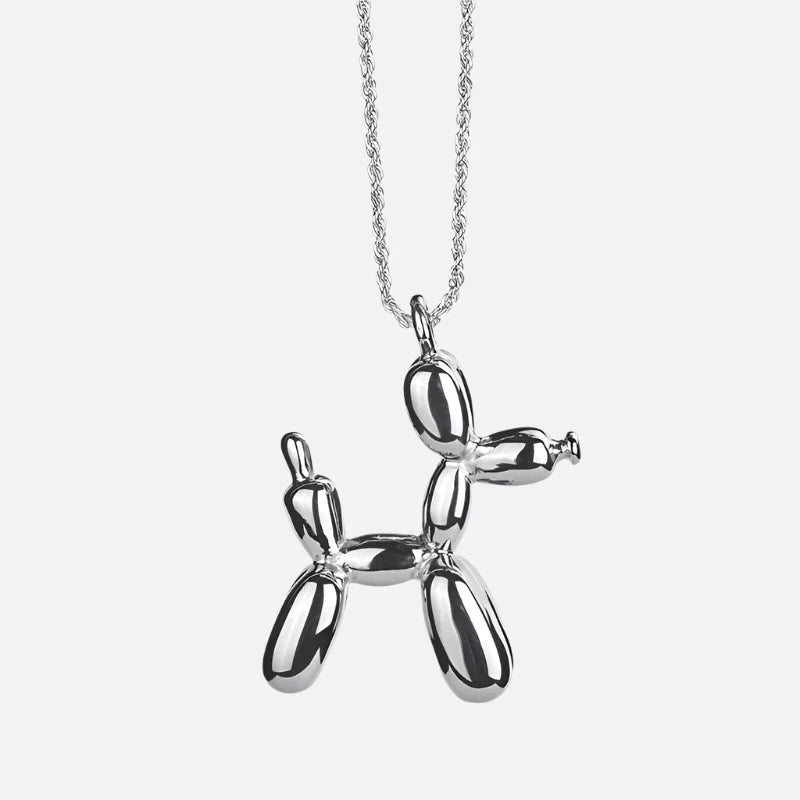 Gold-Tone Balloon Dog Pendant Necklace