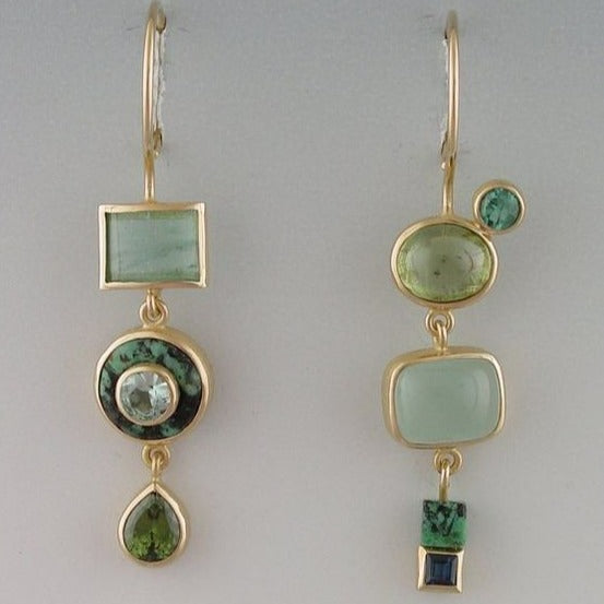 Retro Green Elegance Earrings