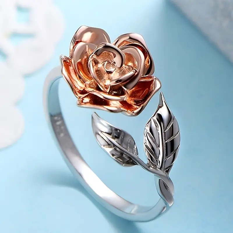 Retro Floral Silver Ring
