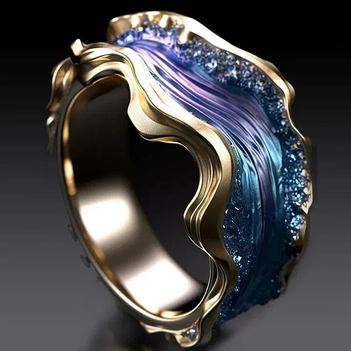Unique Golden Wave Ring