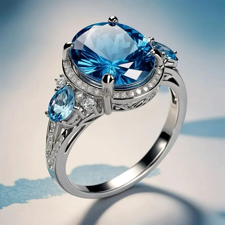 Silver Ring with Captivating Blue Stone
