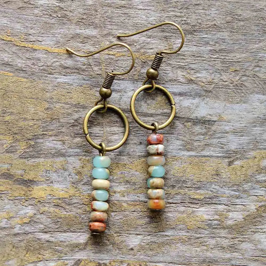 Natural Jasper Stone Earrings