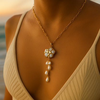 Serenity - Coastal Flower Pearl Necklace