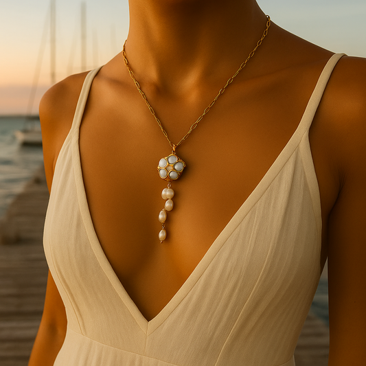 Serenity - Coastal Flower Pearl Necklace