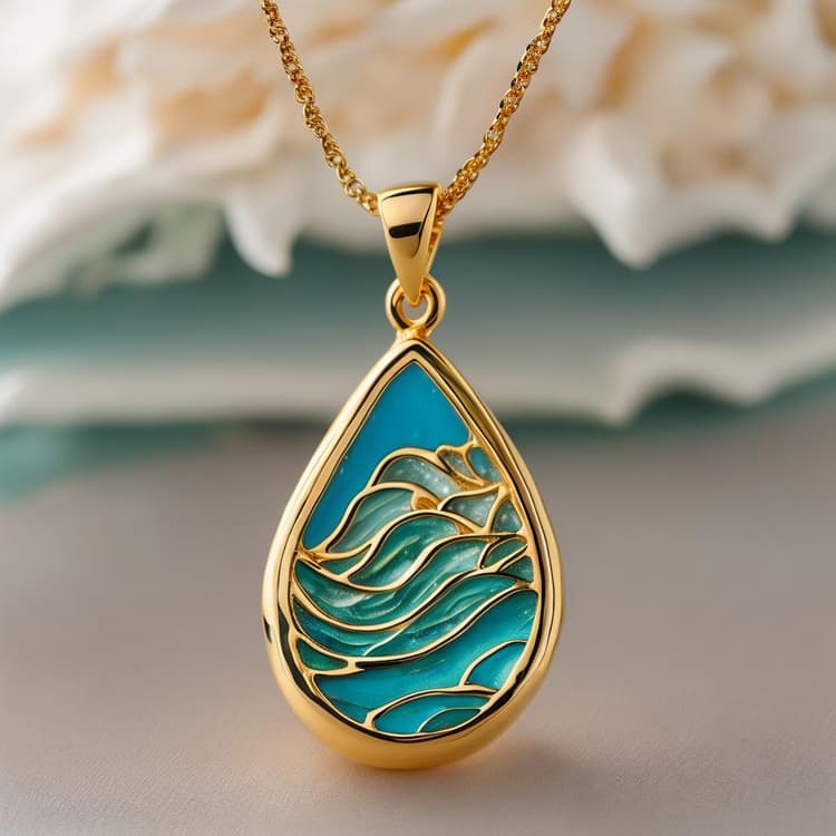 Ocean Gold Celestial Spirit Necklace