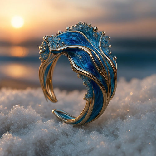 Ocean - Vintage Blue Wave Ring