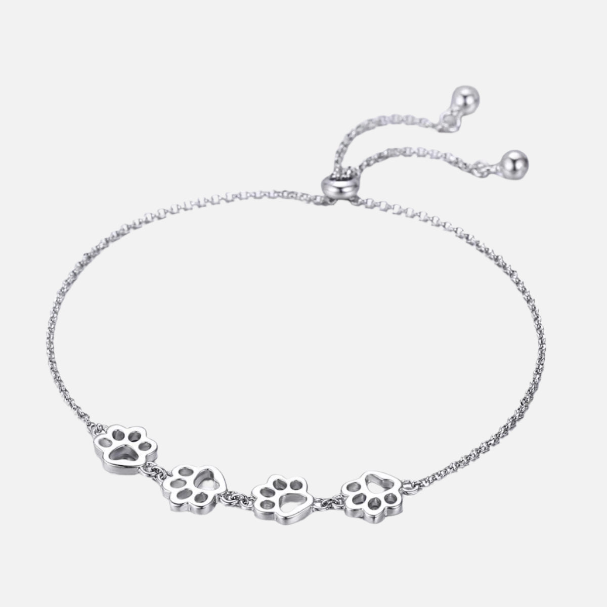Sterling Silver Paw Print Bracelet