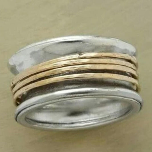 Golden Thread Nostalgia Silver Ring