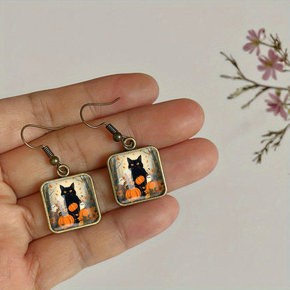 Unique Cat Autumn Earrings