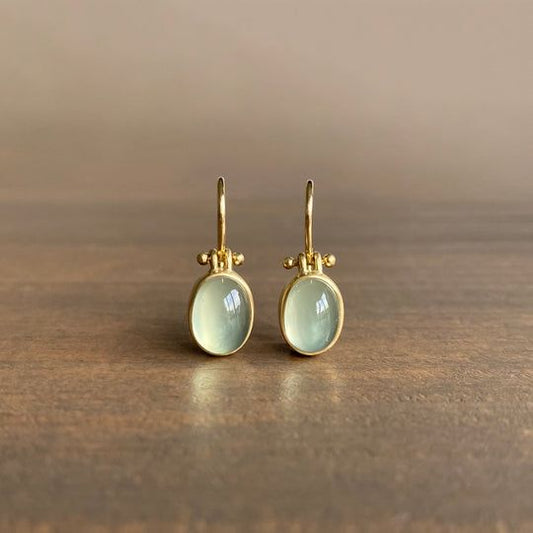 Vintage Green Moonstone Earrings