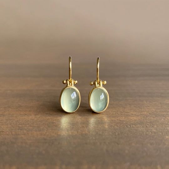 Lustre - Green Moonstone Earrings