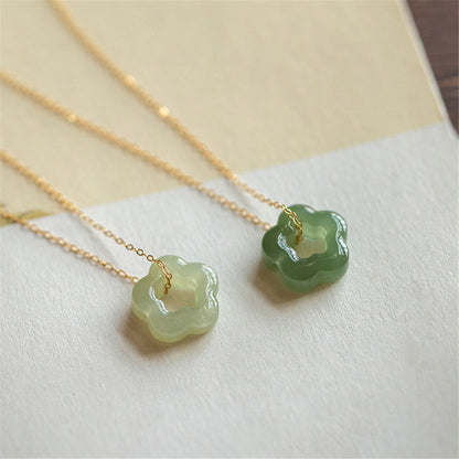 Green Jade Flower Necklace