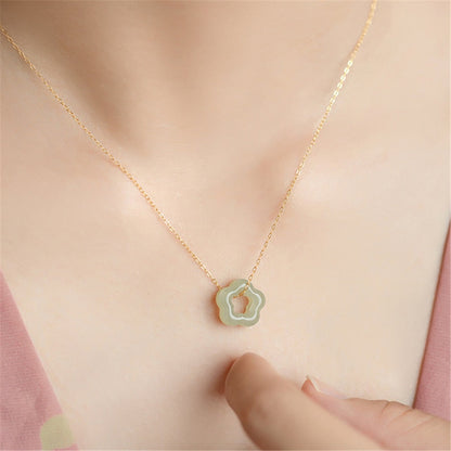 Green Jade Flower Necklace