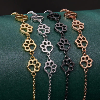 Sterling Silver Paw Print Bracelet
