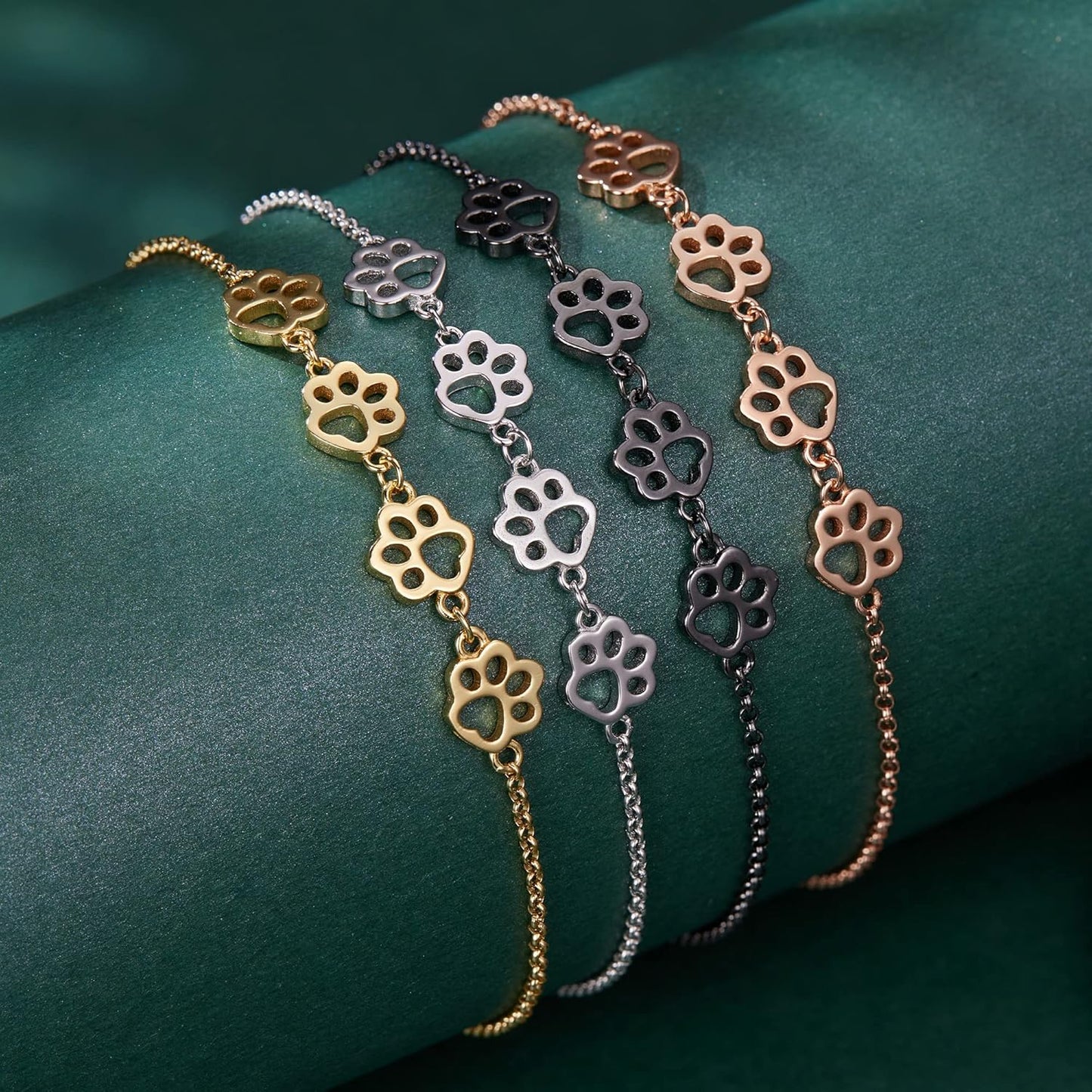 Sterling Silver Paw Print Bracelet