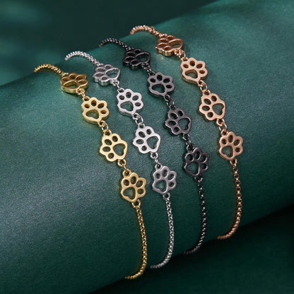 Sterling Silver Paw Print Bracelet