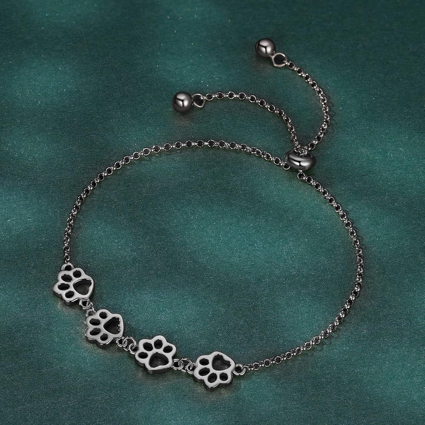 Sterling Silver Paw Print Bracelet