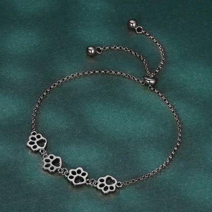 Sterling Silver Paw Print Bracelet