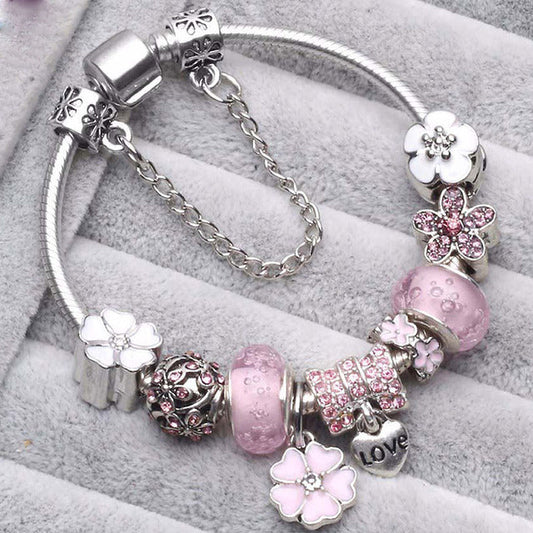 Chic Vintage Rose Silver Bracelets
