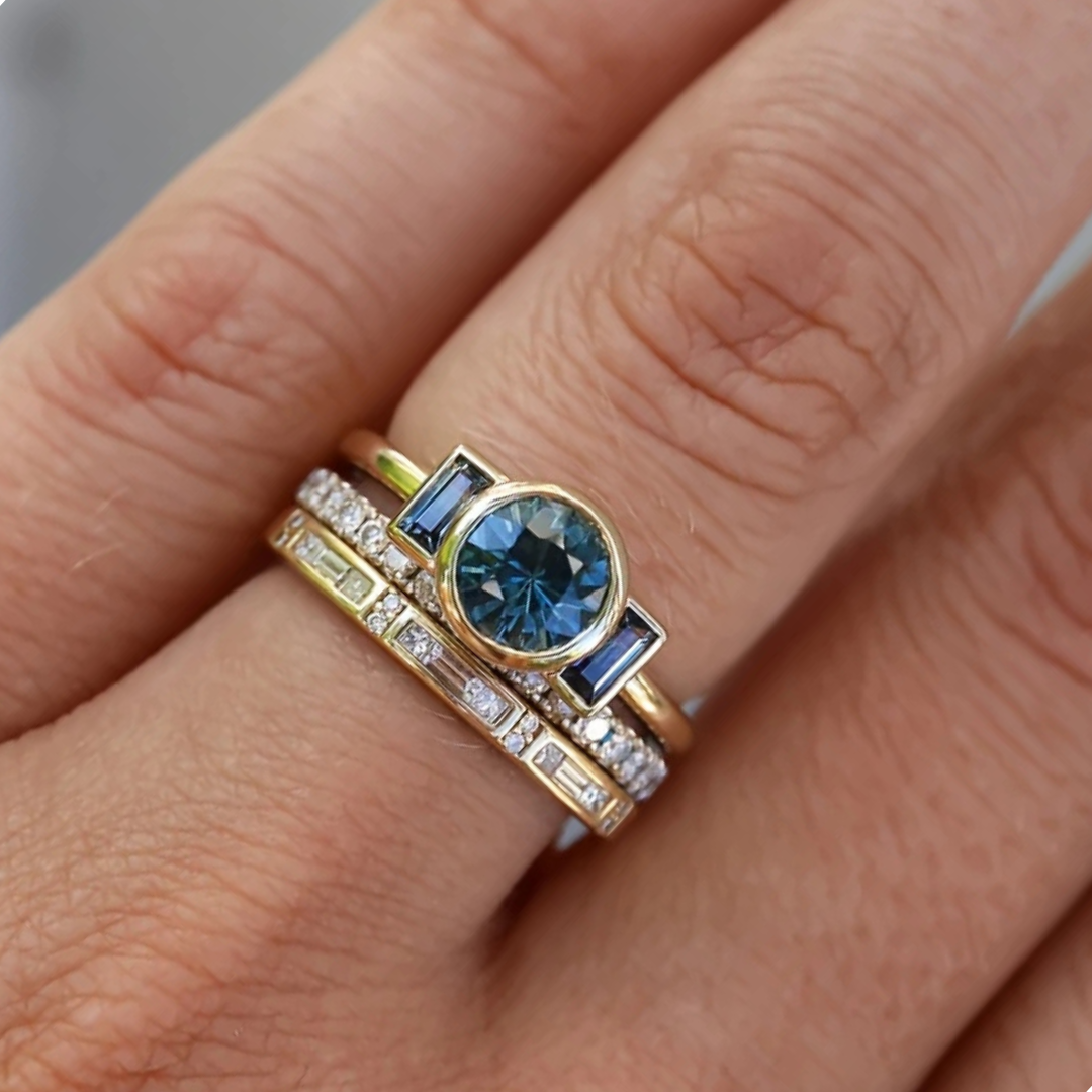 Grace - Vintage Gold & Zirconia Ring Set