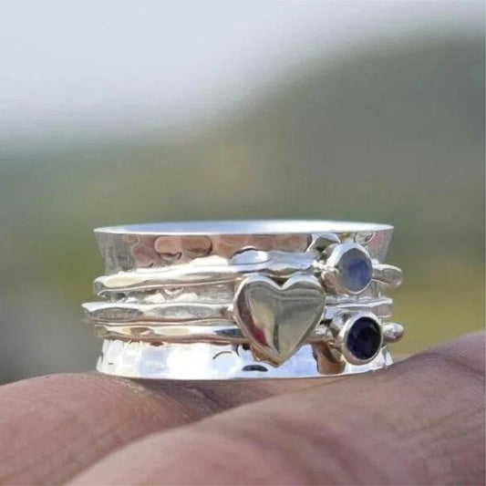 Handcrafted Heart Spinner Ring