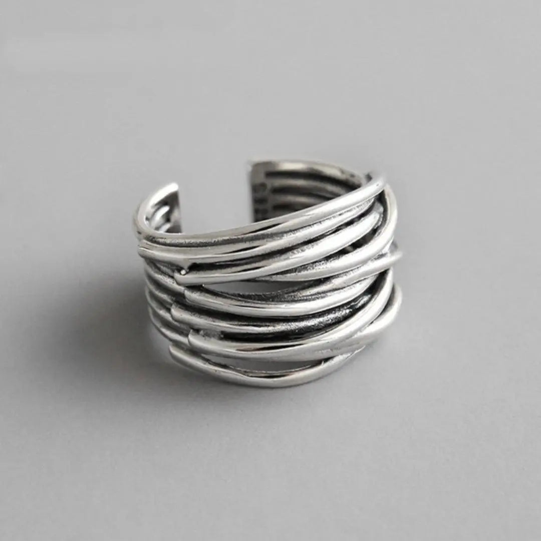 Adjustable Silver Layer Ring