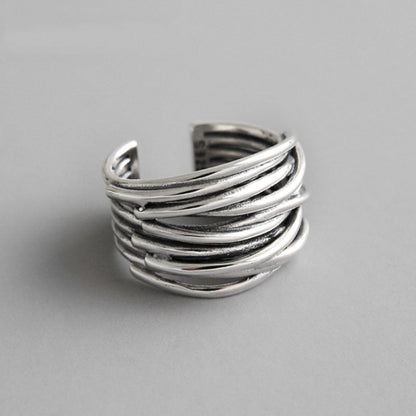 Silver Layered 925 Sterling Ring