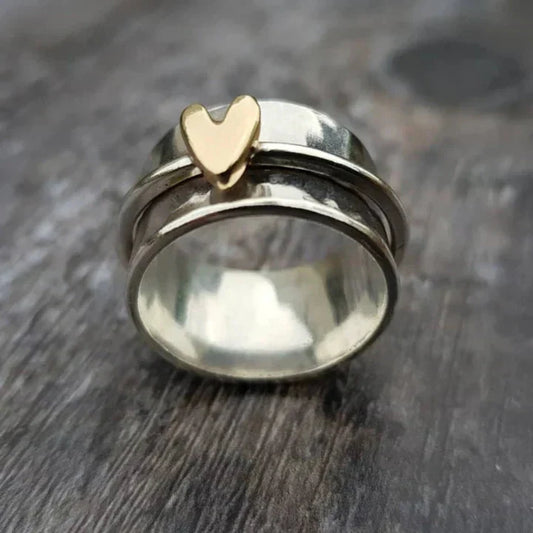 Timeless Silver Heart Drop Ring
