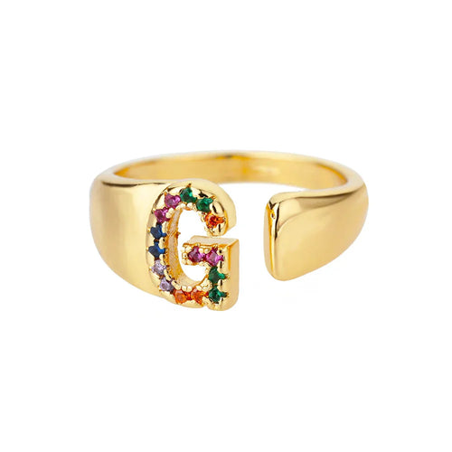Grace - Gold Stainless Steel Initial Ring