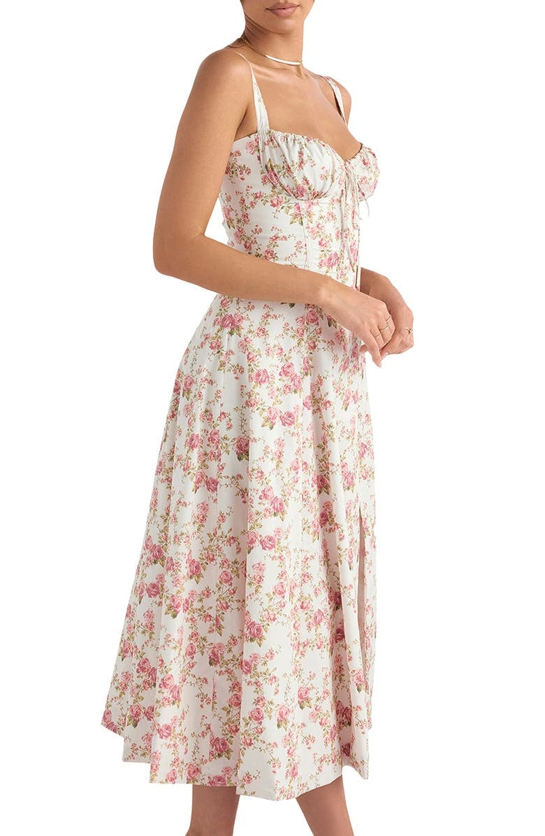 Floral Bustier Midriff Dress