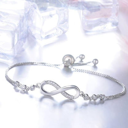 Adjustable Silver Infinity Bracelet