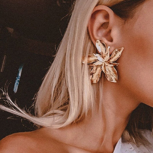 Golden Lucky Flower Earrings