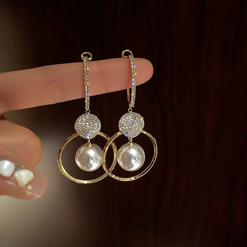 Luxury Pearl & Zircon Earrings
