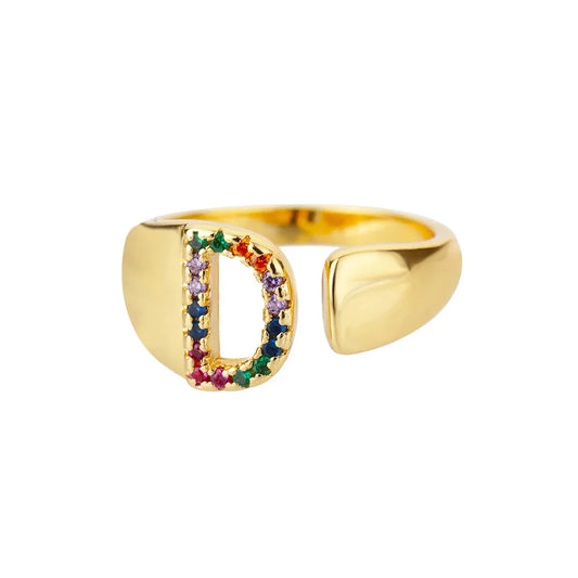 Dream - Gold Stainless Steel Initial Ring