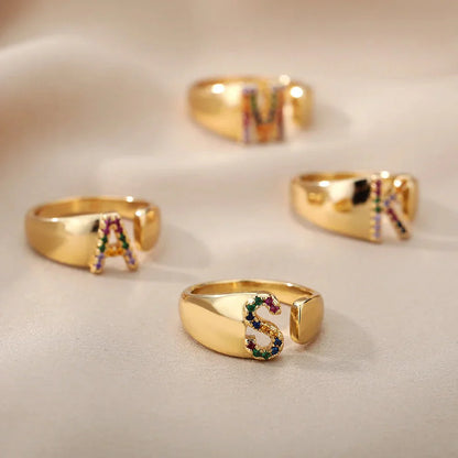 Dream - Gold Stainless Steel Initial Ring