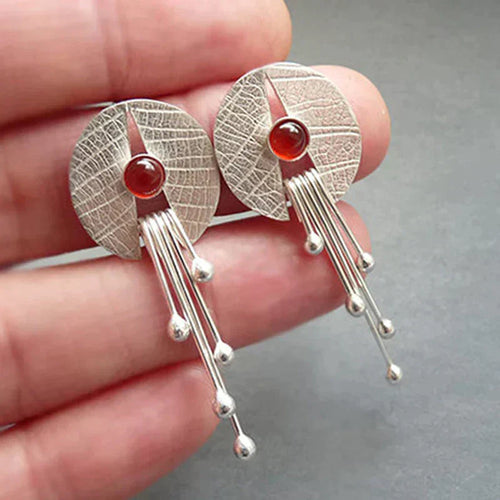 Exclusive Red Stone Drop Earrings