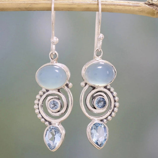 Lustre - Silver Moonstone Earrings