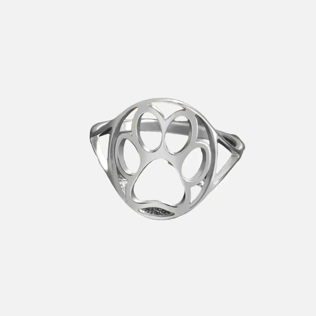 Open Paw Ring in Stainless Steel Lightweight