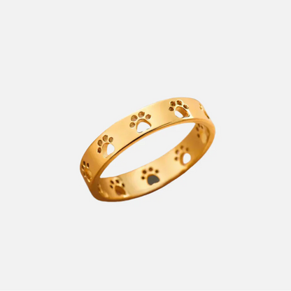 Gold-Tone Paw Print Ring