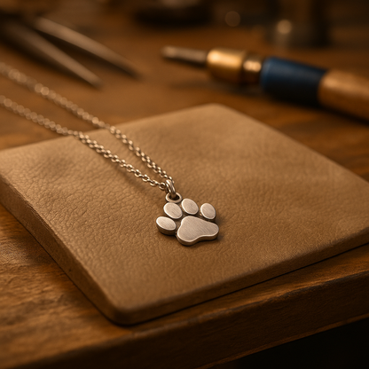 Elegant Silver Paw Necklace Stainless Steel