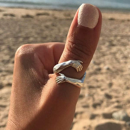Adjustable Silver Embrace Ring