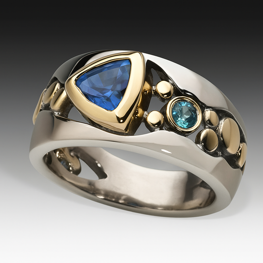 Retro-chic Blue Ring