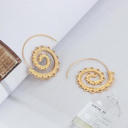 Gold & Silver Spiral Earrings