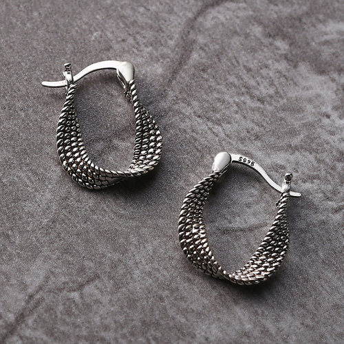 Unique Vintage Irregular Silver Earrings