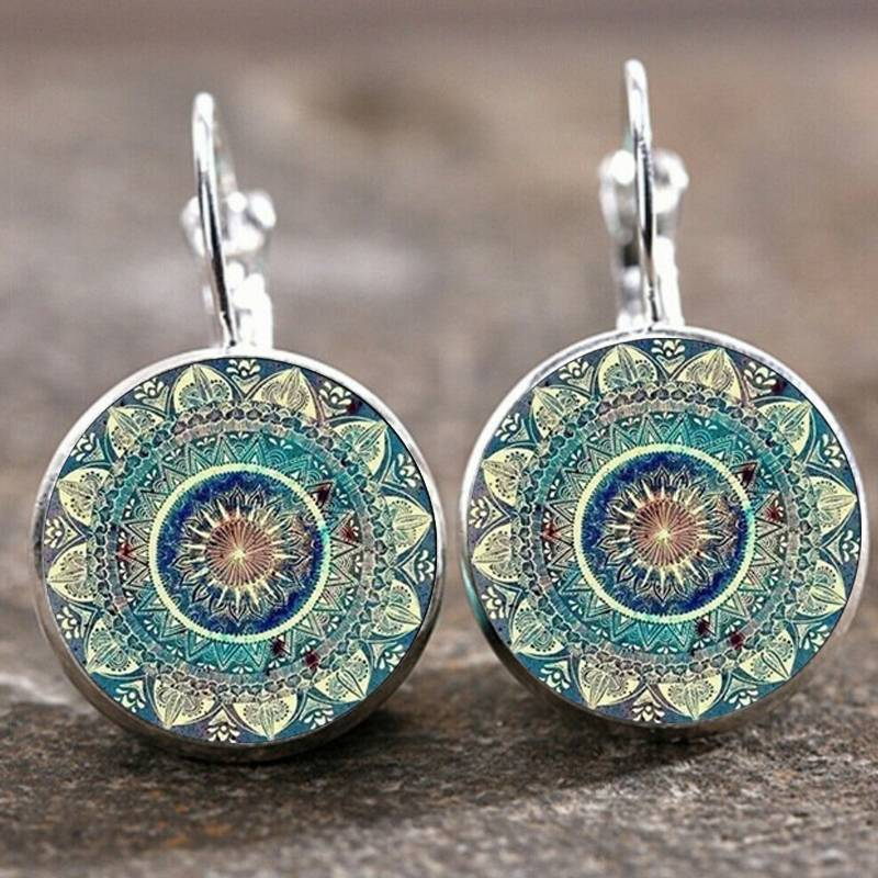 Vintage Round Mandala Earrings