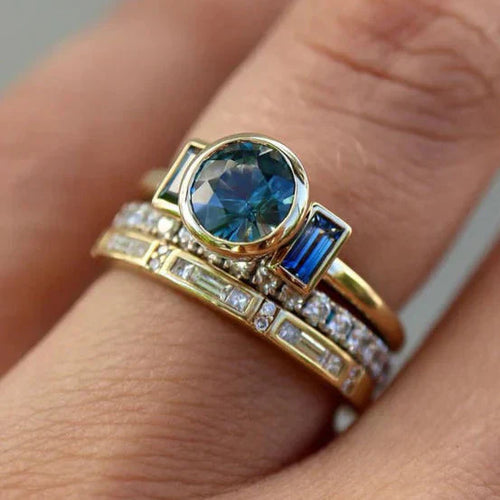 Timeless Vintage Blue Zirconia Ring