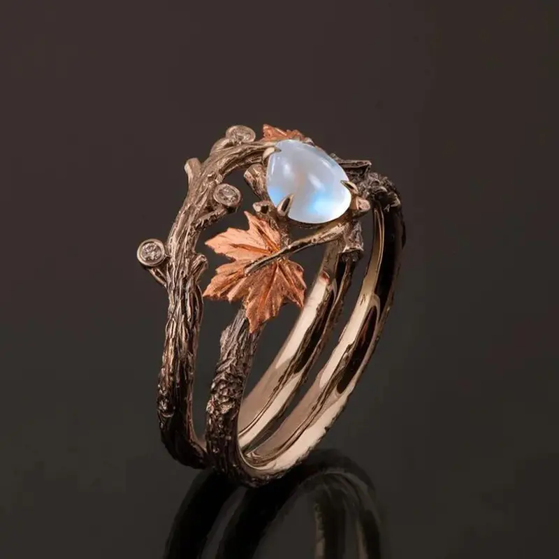 Autumn Nature Moonstone Ring