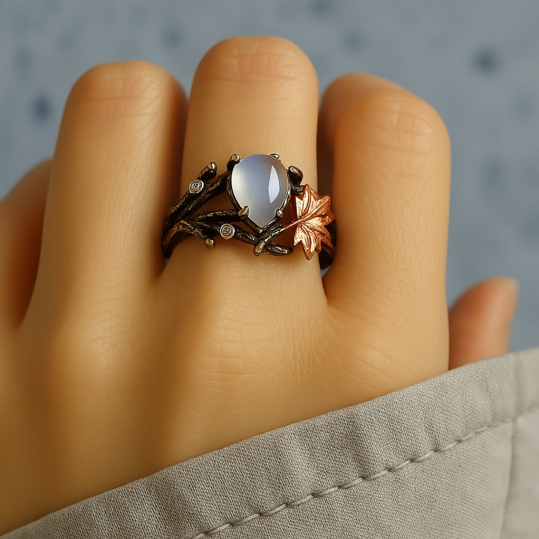 Autumn Nature Moonstone Ring